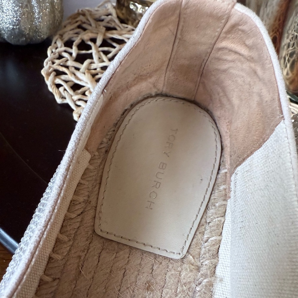 New Tory Burch Everly Espadrille Crystal Embellished in New Cream Sz 8.5. - Picture 11 of 14